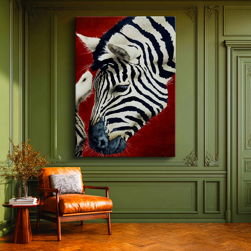 Dikey Kanvas Tablo Doğal Desen Zebra Tablosu Ev Ofis Duvar Dekoru