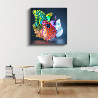 Gökkuşağı Kelebekleri - Canlı Renklerin Kanat Dansı Kanvas Tablo