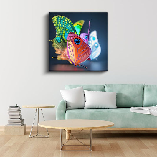 Gökkuşağı Kelebekleri - Canlı Renklerin Kanat Dansı Kanvas Tablo