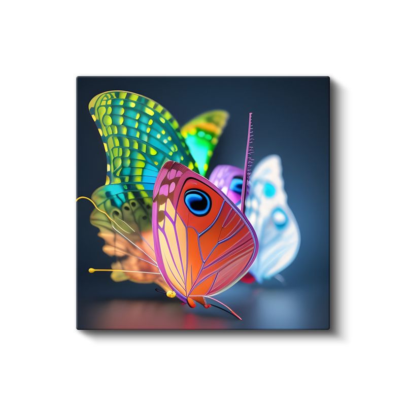 Gökkuşağı Kelebekleri - Canlı Renklerin Kanat Dansı Kanvas Tablo