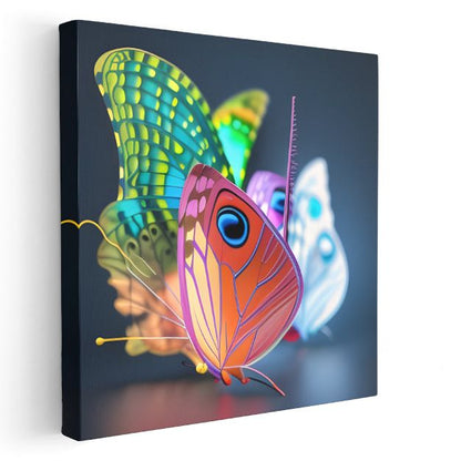Gökkuşağı Kelebekleri - Canlı Renklerin Kanat Dansı Kanvas Tablo