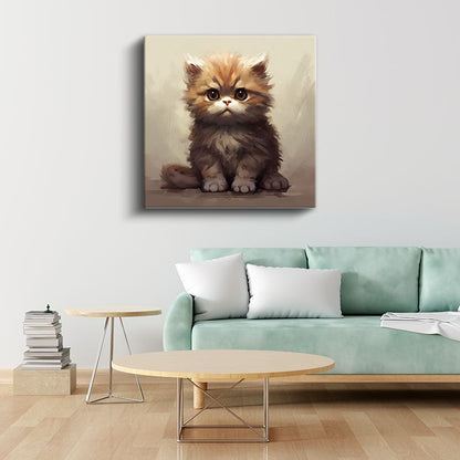 Sevimli Yavru Kedi - Masum Bakışların Tatlı Portresi Kanvas Tablo