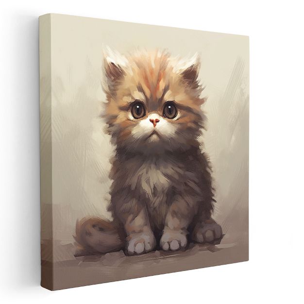 Sevimli Yavru Kedi - Masum Bakışların Tatlı Portresi Kanvas Tablo