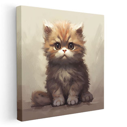 Sevimli Yavru Kedi - Masum Bakışların Tatlı Portresi Kanvas Tablo