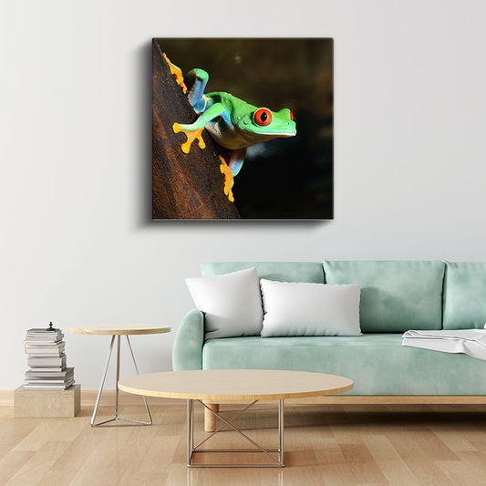 Ağaç Kurbağası - Tropikal Ormanların Renkli Avcısı Kanvas Tablo