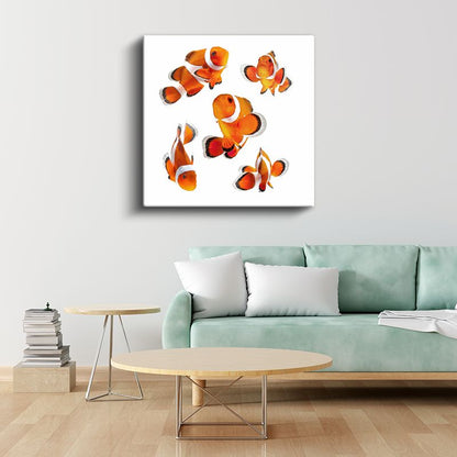 Turuncu Palyaço Balıkları - Okyanus Yıldızlarının Dans Koreografisi Kanvas Tablo