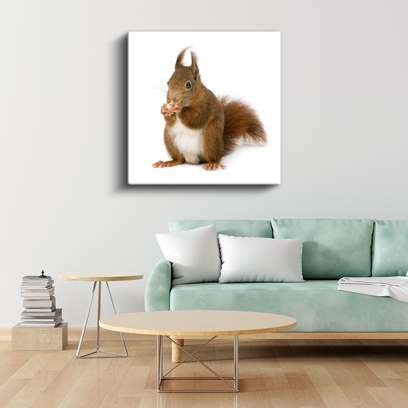 Fındık Yiyen Sincap - Ormanın Çevik Sakini Kanvas Tablo