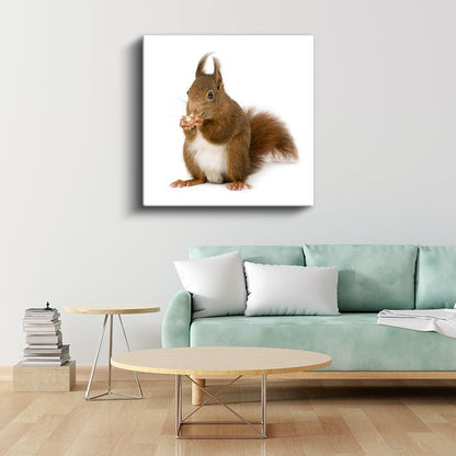 Fındık Yiyen Sincap - Ormanın Çevik Sakini Kanvas Tablo