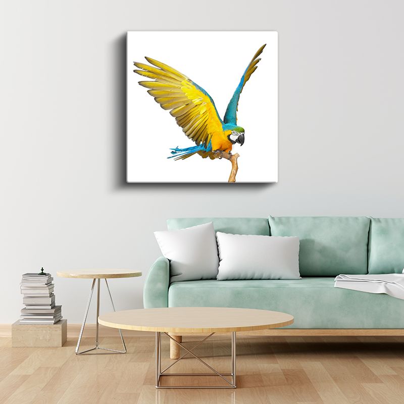 Kanatları Açık Papağan - Gökyüzünün Renkli Hükümdarı Kanvas Tablo
