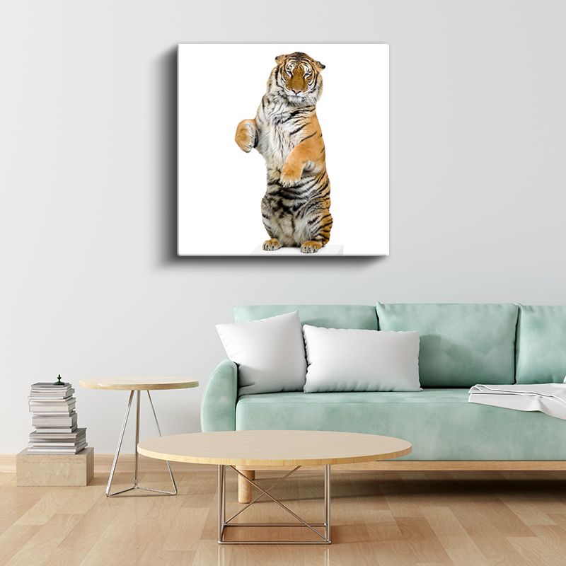 Ayakta Kaplan - Güçlü Duruşuyla Ormanların Kralı Kanvas Tablo