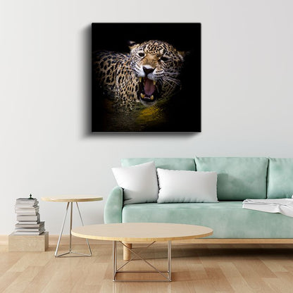 Kükreyen Jaguar - Vahşi Doğanın Güçlü Sesi Kanvas Tablo