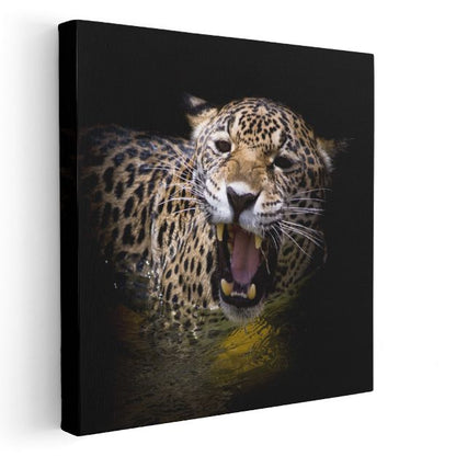Kükreyen Jaguar - Vahşi Doğanın Güçlü Sesi Kanvas Tablo