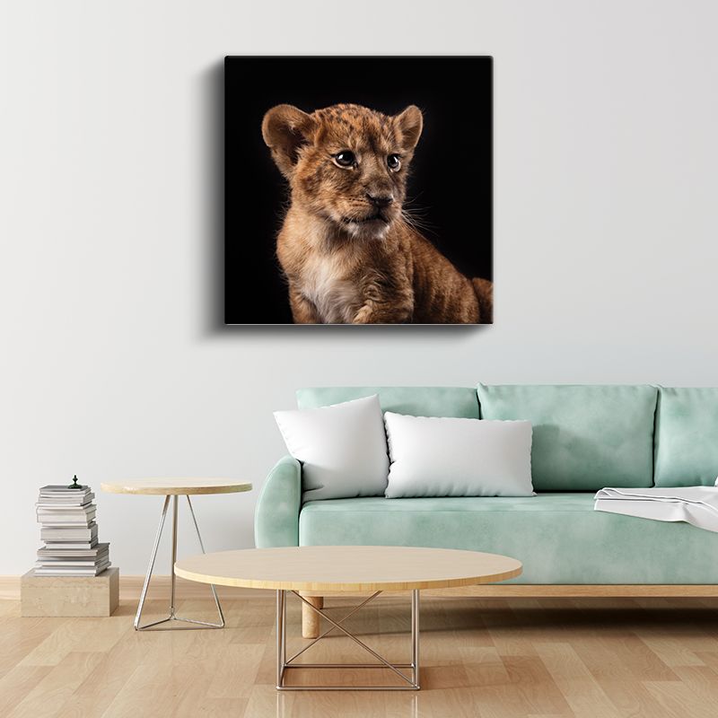 Aslan Yavrusu Portresi - Gelecekteki Orman Kralının Gücü Kanvas Tablo