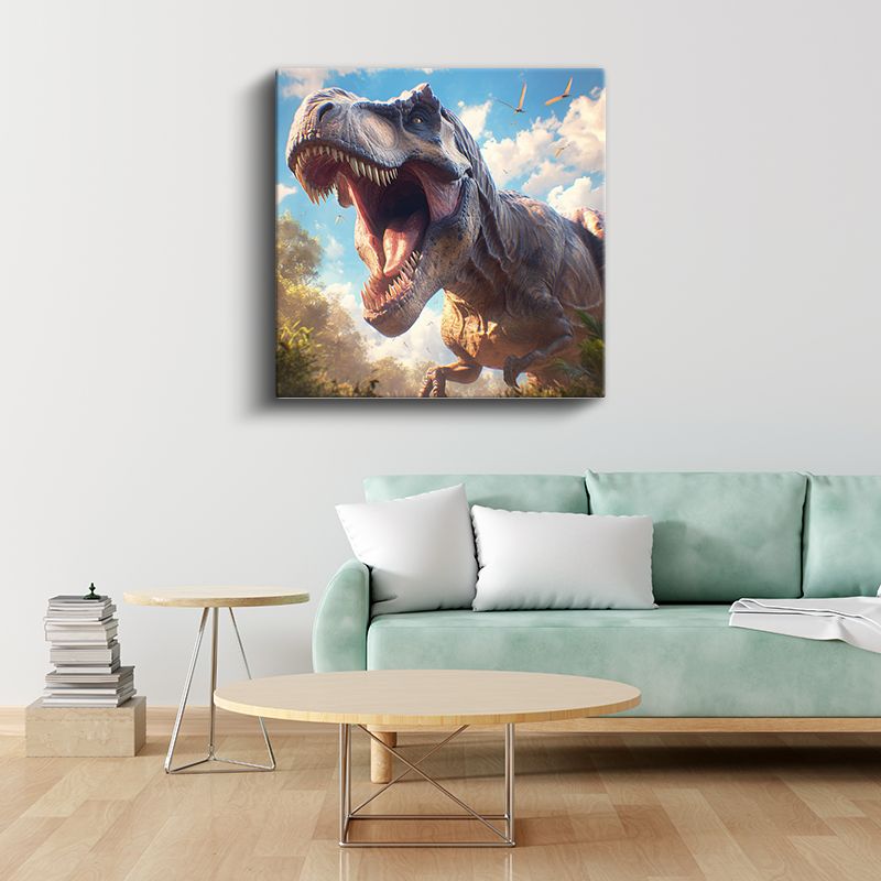 Kükreyen T-Rex - Tarih Öncesi Çağın Güçlü Hükümdarı Kanvas Tablo