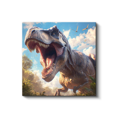 Kükreyen T-Rex - Tarih Öncesi Çağın Güçlü Hükümdarı Kanvas Tablo