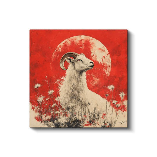 Kırmızı Ay Keçisi - Dağların Asil Bekçisi Kanvas Tablo