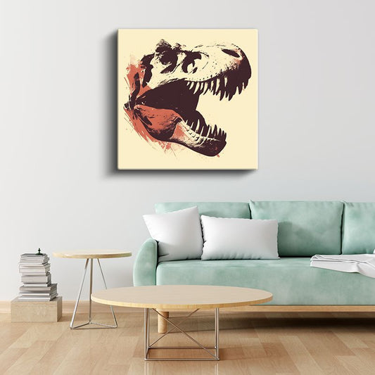 Dinozor Kafatası - Tarih Öncesi Çağın Güçlü Hatırası Kanvas Tablo