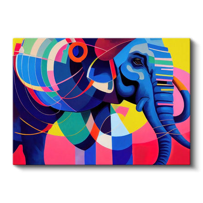 Geometrik Fil - Modern Sanatın Renkli Yorumu Kanvas Tablo