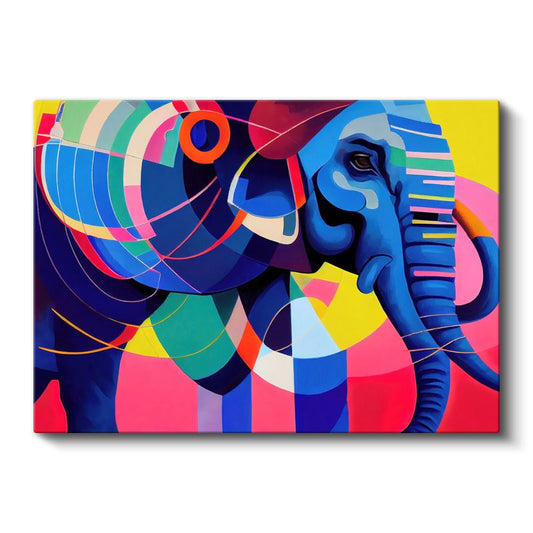 Geometrik Fil - Modern Sanatın Renkli Yorumu Kanvas Tablo