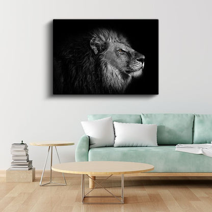 Asil Aslan - Profil Açısından Ormanlar Kralı Kanvas Tablo