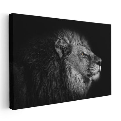 Asil Aslan - Profil Açısından Ormanlar Kralı Kanvas Tablo