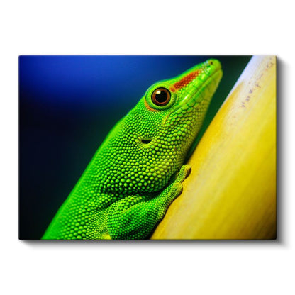 Zümrüt Kertenkele - Parlak Pullu Sürüngen Portresi Kanvas Tablo