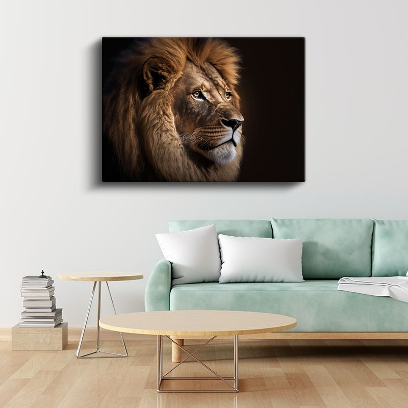 Asil Bakış - Detaylı Aslan Portresi Kanvas Tablo