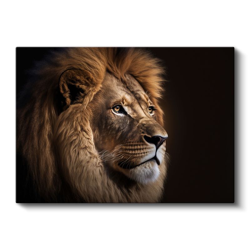 Asil Bakış - Detaylı Aslan Portresi Kanvas Tablo
