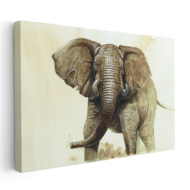 Afrika Devi - Gerçekçi Fil Portresi Kanvas Tablo