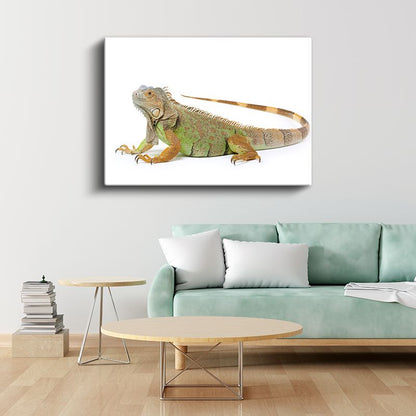 Yeşil İguana - Detaylı Sürüngen Portresi Kanvas Tablo