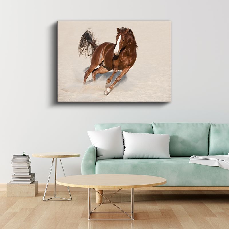 Koşan Arap Atı - Kumda Özgür Ruh Kanvas Tablo