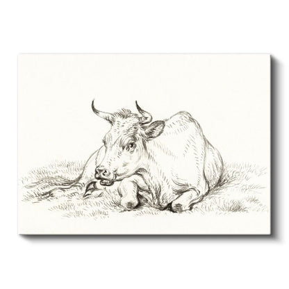 Otlakta İnek - Huzurlu Çiftlik Hayvanı Kanvas Tablo
