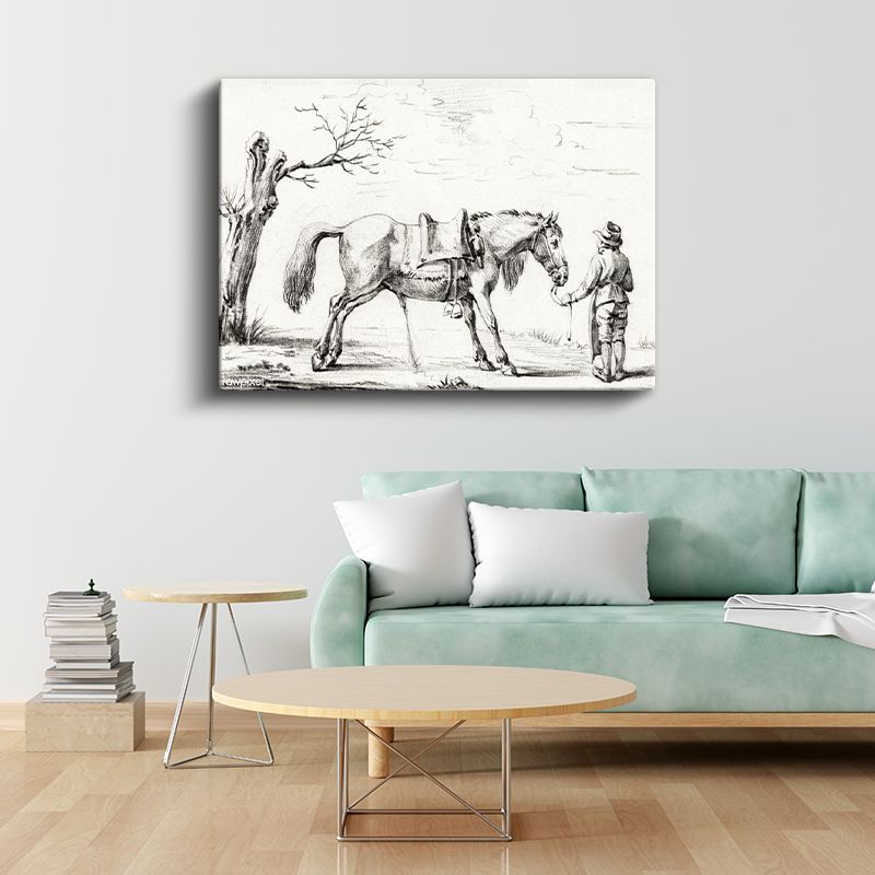 Çiftçi ve Atı - Kırsal Yaşam Manzarası Kanvas Tablo