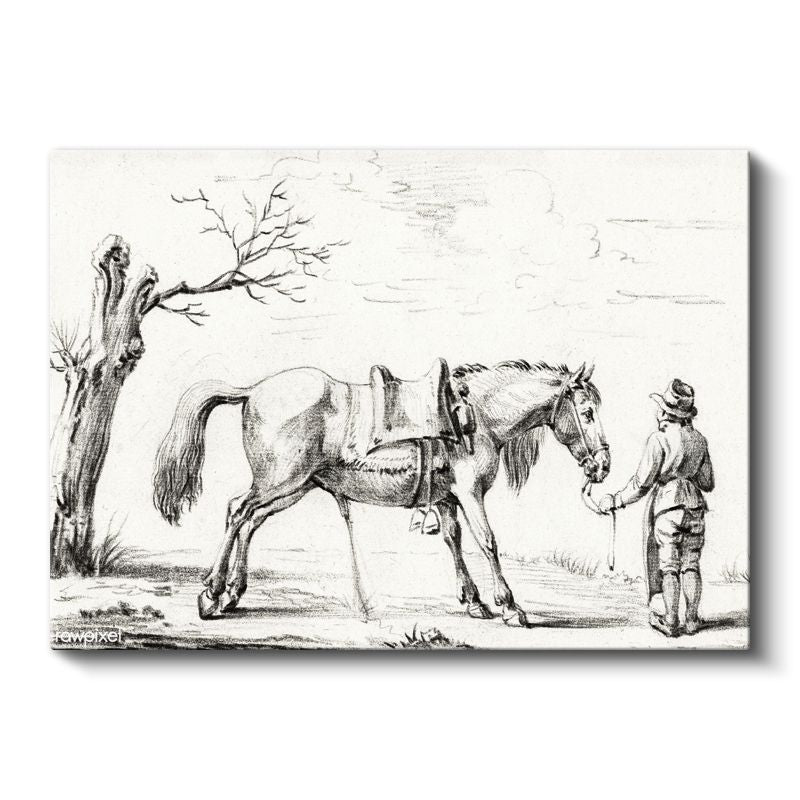 Çiftçi ve Atı - Kırsal Yaşam Manzarası Kanvas Tablo