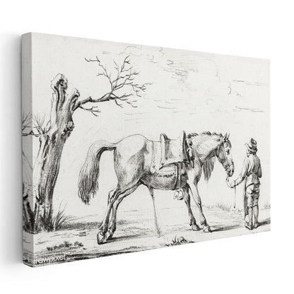 Çiftçi ve Atı - Kırsal Yaşam Manzarası Kanvas Tablo