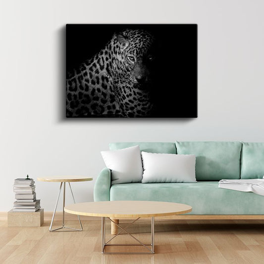 Gölgedeki Leopar - Karanlıkta Pusuya Yatan Avcı Kanvas Tablo