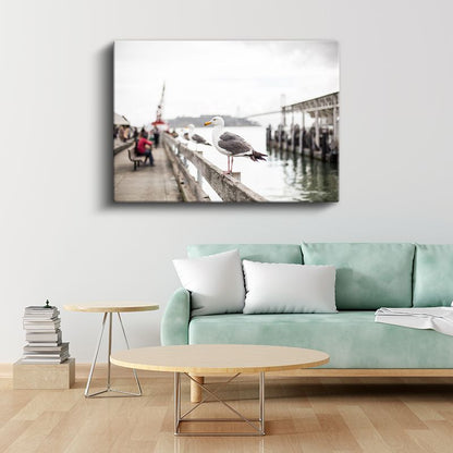 Liman Martısı - Deniz Kuşu Portresi Kanvas Tablo