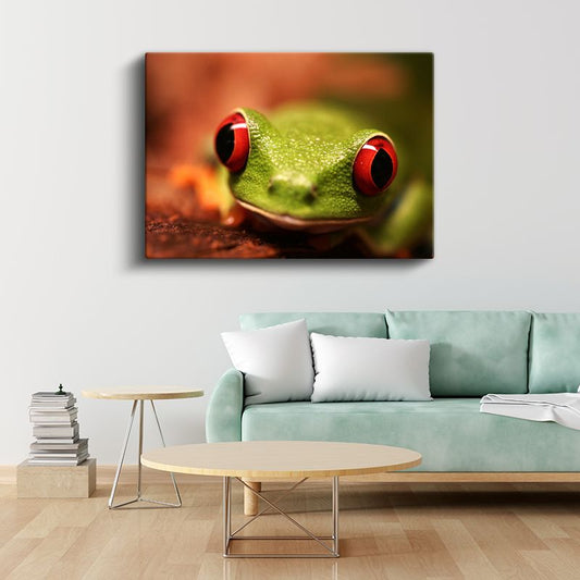Kırmızı Gözlü Kurbağa - Tropikal Ormanların Büyüleyici Avcısı Kanvas Tablo