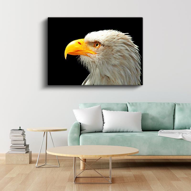 Kartal Portresi - Karanlıkta Parlayan Keskin Bakışlar Kanvas Tablo