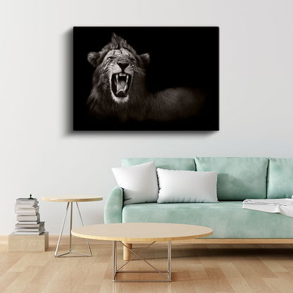 Kükreyen Aslan - Vahşi Doğanın Güçlü Kralı Kanvas Tablo