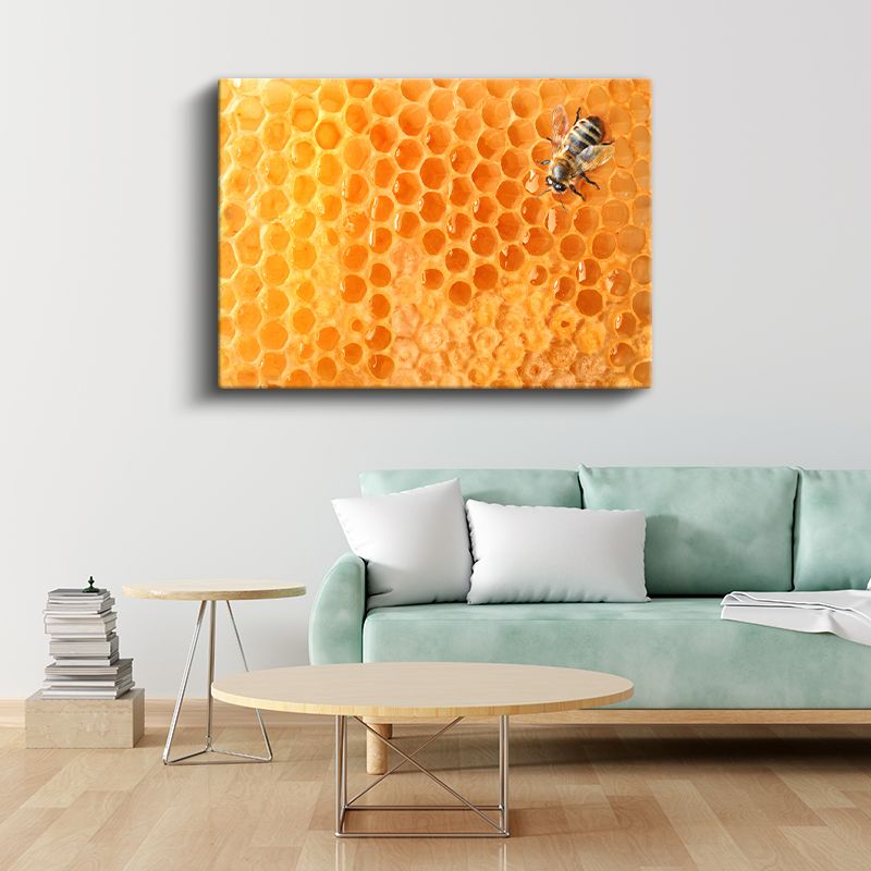Bal Arısı - Altın Sarısı Petekte Çalışkan İşçi Kanvas Tablo