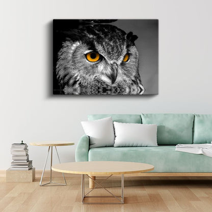 Puhu Baykuşu - Sarı Gözleriyle Gecenin Avcısı Kanvas Tablo