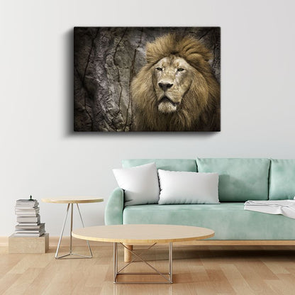 Aslan Portresi - Heybetli Yeleli Kral Kanvas Tablo
