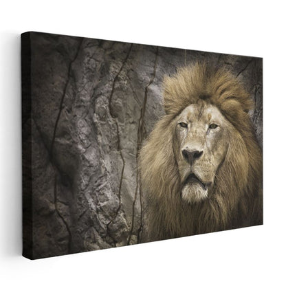 Aslan Portresi - Heybetli Yeleli Kral Kanvas Tablo