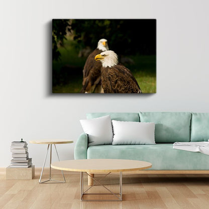 Kel Kartallar - Yan Yana Duran İkili Kanvas Tablo