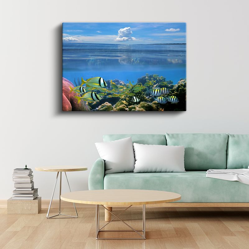 Mercan Cenneti - Renkli Tropikal Balıkların Dansı Kanvas Tablo