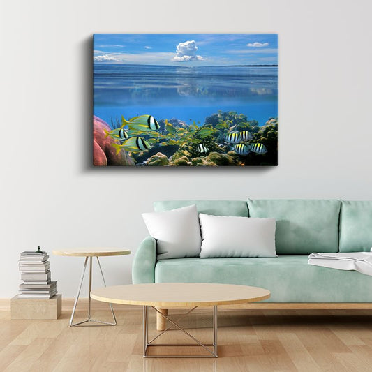 Mercan Cenneti - Renkli Tropikal Balıkların Dansı Kanvas Tablo