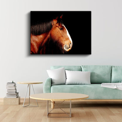 Asil At Profili - Kahverengi Güzelliğin Silüeti Kanvas Tablo