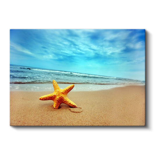 Sarı Denizyıldızı - Kumsal Üzerindeki Yalnız Güzellik Kanvas Tablo