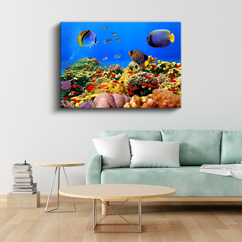 Mercan Cenneti - Renkli Balıkların Dansı Kanvas Tablo